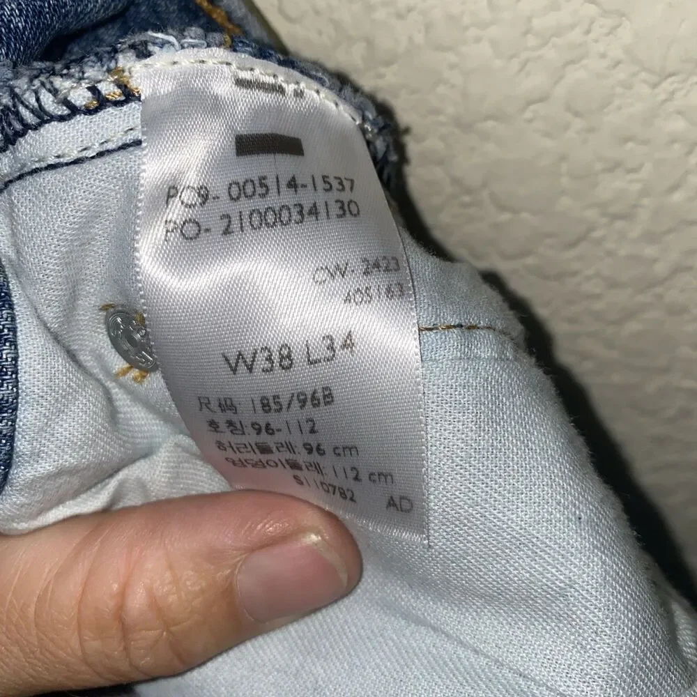 Levis 514 Straight Fit Men Jeans Blue Denim 38x34 Regular 005141537